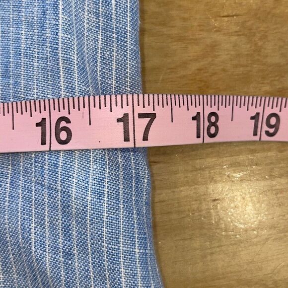 Karol Richardson Womens Linen Long Sleeve Buttoned Shirt Dress Blue Small/Medium - Picture 9 of 10